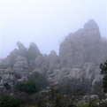 El Torcal bei Nebel Im Winter